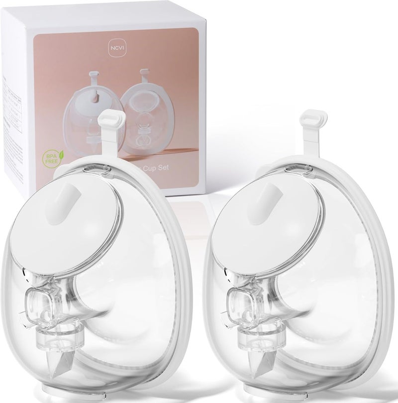 NCVI Collection Cup Accessories for Wearable Breast Pump 8138/8787/8786/8122-3, 5oz Breast Milk Cups Match with 21/24 Silicone Flanges Compatible with medela/momcozy/Spectra, 2 Pack - Image 1